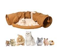 Jouet tunnel pour chat - Grotte amovible et lavable de 60 cm pour le divertissement en intérieur, design en tissu épais avec mouvement encourageant, exploration ludique pour un domestique, acte