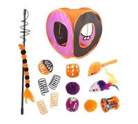 Jouet tunnel pour chat Halloween - Jouets pour chat avec canal cube pliable | Jouets interactifs pour chats | Ensemble de jouets interactifs pour chat mignon | Kit initial pour g