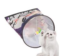 Jouet tunnel pour chat, tunnel de jouet pour chat,Tunnel de tube modèle Halloween jouet de chat avec balle | Tubes et tunnels de chat pliables portables pour chiots de lapin p