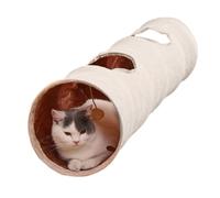 Jouet tunnel pour chat - Tunnel pour chat d'appartement - Tunnel à plusieurs chambres - Jouet d'aire de jeux pliable - Lit tunnel multifonction avec judas - Tunnel droit pour chat avec taille S