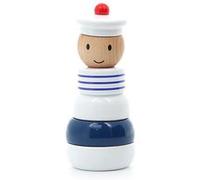 Jouet Vilac Empilable en bois Marine nationale Ecole des mousses Blanc Bleu 7 x 17.5 cm