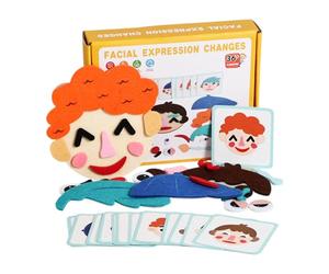 Jouet Visage Expression en Feutrine pour,Jeu Éducatif Amusant avec des Cartes Flash Émotionnelles - Jouet D'Activités Pédagogiques pour La Maternelle | pour La Maison, Noël, Tout-Petit, Rassemblement