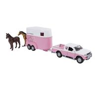 Generique - Voiture jouet et remorque pour chevaux Van Manen Mitsubishi 520124 Rose/Blanc pour filles