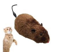 jouetPour Chat avec Souris À Remonter - jouetEn Peluche pour Animal De Compagnie, jouetInteractif pour | Conception De Souris en Peluche Douce, Action Mobile Mécanique avec Queue Qui Remue,