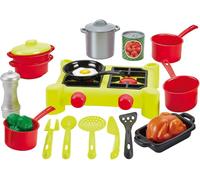 Jouets-2649-Dînette Réchaud -100 % Chef-Ustensiles,Vaisselle,Aliments-Jeu D'Imitation -21 Pièces-Dès 18 Mois-Fabriqué En France