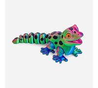 Jouets 3D Animal Imprimé 3D Gecko 11×4cm/4.3×1.6in Articulé pour Bureau Maison Décoration de Bureau Exécutif Cadeaux Fantaisie Surprise-Iridescent 2