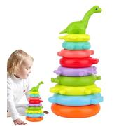 Jouets à Anneaux empilables pour - Jeu sensoriel de Table empilable - Tour d'équilibre colorée pour Voyages en Voiture, Maison, école et école