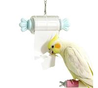 Jouets à déchiqueter pour oiseaux, jouet à mâcher pour perroquets avec chaîne suspendue et papier roulé, jouet en forme de bonbon en papier pour perruches, ondulées, conures, perruches amoureuses