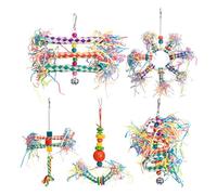 Jouets à Détruire pour Oiseaux | Lot de 5 Jouets à Mâcher pour Perruches - Accessoires pour Perroquets, Outil d'apprentissage pour Perruches et Calopsittes