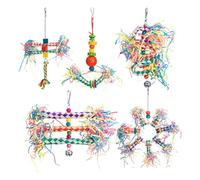 Jouets À Détruire pour Perroquets - 5 Jouets Éducatifs Naturels pour Oiseaux,Outil De Démantèlement pour Perruches, Accessoires d'escalade pour Perroquets (Calopsittes, Aras, Conures)
