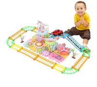 Jouets à engrenages électriques - Kit éducatif pour la rotation des abdominaux, puzzle à faire soi-même, réutilisable, kit d'apprentissage à emboîter pour encourager le développement des