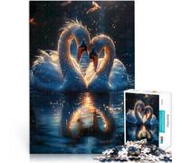 Jouets à Faire soi-même Amour du Cygne au Coucher du Soleil Puzzle 1000 pièces pour Adolescents 50x75cm Excellent Cadeau pour Les Jeux pour Les Personnes de 14 Ans et Plus