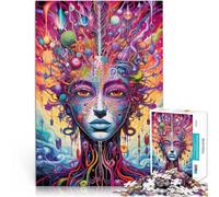 Jouets à Faire soi-même Art psychédélique Puzzles pour Adolescents 1000 pièces 50x75cm Cadeau pour Les Anniversaires Convient aux Personnes de Plus de 14 Ans
