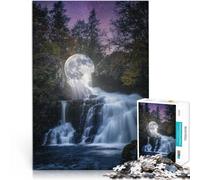 Jouets à Faire soi-même Cascade de la Lune Fondante Puzzle 1000 pièces pour Adolescents 50x75cm Excellent Cadeau pour Les Jeux pour Les 14 Ans et Plus