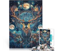 Jouets à Faire soi-même cerf d'art Fantastique Puzzle de 1000 pièces pour Adultes 26x38cm Cadeau d'œuvre d'art Convient aux Personnes de Plus de 14 Ans