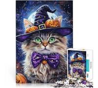 Jouets à Faire soi-même Chat d'halloween~ Puzzle de 1000 pièces pour Adultes 50x75cm est idéal comme Cadeau pour Toute la Famille pour Les 14 Ans et Plus