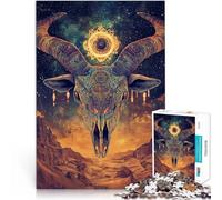 Jouets à Faire soi-même Crâne de chèvre Puzzle pour Adultes 1000 pièces 50x75cm Décoration Murale, Cadeaux Uniques pour Anniversaire et Noël pour Les 14 Ans et Plus