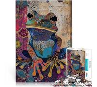 Jouets à Faire soi-même Grenouille bohème éclectique Puzzles pour Adultes 1000 pièces 50x75cm Améliorer la mémoire à partir de 14 Ans
