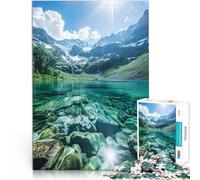 Jouets à Faire soi-même Lac Crystal Mountain Puzzles pour Adolescents 1000 pièces 50x75cm Interaction Parent-Enfant Convient aux Personnes de Plus de 14 Ans