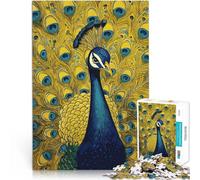 Jouets à Faire soi-même Paon aux Plumes déployées Puzzle de 1000 pièces pour Adultes 50x75cm Décoration Parfaite pour Les Personnes de 14 Ans et Plus