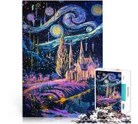 Jouets à Faire soi-même Scène de Nuit étoilée psychédélique Puzzles de 1000 pièces pour Adultes 50x75cm Cadeau Amusant Convient aux 14 Ans et Plus