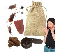 Jouets à Farces,Kit de 10 Fèces en Plastique | Accessoires Inédits Gags Pratiques Fous Rires Crotte Factice Cafards Faux pour Poisson d'Avril Halloween