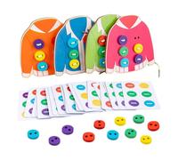 Jouets à lacer pour vêtements | Jeu de cartes à coudre des boutons à lacets pour l'entraînement de base des compétences de vie - Jouet motricité pour tout-petits 3-5 ans pour améliorer la pr