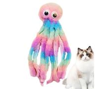 Jouets à mâcher chat - peluche avec un accessoire pour dents de dents, jouet oreiller pour animaux de compagnie | Pussés de bande dessinée de poulpe interactive, fournitures pour animaux de compagnie