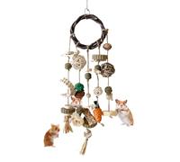 Jouets à mâcher de lapin pour les dents, jouets à mâcher de lapin naturels,Anneau en rotin en bois avec collations pour lapin | Jouets à mâcher et à traiter en bois naturel tissé à la main pour Chinch