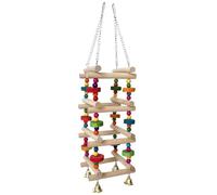 Jouets à mâcher en bois pour perroquets, support de cage à perruche, 37 x 10 x 10 cm, accessoires multifonctionnels sûrs pour pic, station de jeu enrichissante, design d'entraînement classique, pour