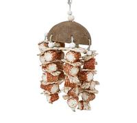 Jouets à mâcher en coquillage de noix de coco pour perroquet - Accessoire naturel pour cage d'épi de maïs - Jouet à mâcher à suspendre pour perroquets, calopsittes, perroquets gris africains et