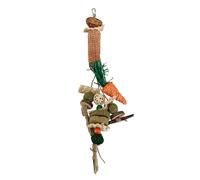Jouets à mâcher en forme de lapin,Matériaux naturels,Jouets pour lapins,Bâtonnets à mâcher avec boules d'herbe,Améliorer la santé dentaire des animaux domestiques