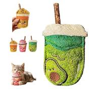 Jouets à mâcher en luffa naturel pour chat, style japonais en forme de tasse de thé au lait, jouet de soins dentaires avec vigne argentée et herbe à chat, bâton de nettoyage des dents pour chats et