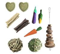 Jouets à Mâcher Naturels, Lot de 10 pour Lapin, Cochon d'Inde, Hamster, Santé Dentaire des Rongeurs