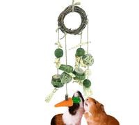 Jouets à mâcher naturels pour lapins, hamsters, perroquets et chinchillas, jouets de dentition en bois et rotin pour petits animaux | Accessoires faits à la main pour lapins, hamsters, perroquets et