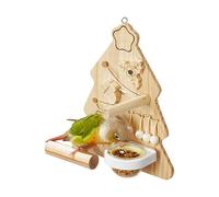 Jouets à mâcher pour calopsittes - Jouets à mâcher en Forme d'arbre de Noël - Support d'enrichissement interactif en Bois pour Cage à l'intérieur d'un inséparable, canari, Ara, Conure, cacatoès
