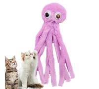 Jouets à mâcher pour chats | Jouets de dentition doux pour chaton avec oreiller en peluche en forme de pieuvre de dessin animé | Jouet interactif pour chat pour mordre et jouer | Fournitures pour