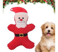 Jouets à mâcher pour chien de Noël | Jouets pour animaux de compagnie durables en peluche douce avec couineur | Jouet interactif à mâcher pour stimuler le cerveau, jouet mignon et grinçant sur le thèm