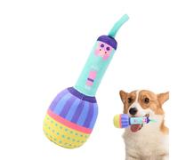 Jouets à mâcher pour chiot - 22 x 8 cm en forme de microphone interactif, peluche courte + peluche en coton PP, jouets de dentition pour le nettoyage des dents relaxant | Jeu intérieur et extérieur