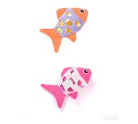 Jouets à mâcher pour chiot - Jouet à mâcher pour animal domestique - Jouet à mâcher - Avec hochet sonore - Thème poisson - Orange - 12 x 10 x 4 cm