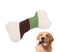 Jouets à mâcher pour chiot - Jouet en peluche pour chien en forme d'os couineur | Jouet interactif à mâcher pour animal de compagnie avec son intégré, design créatif en flanelle de maïs | Entraînement