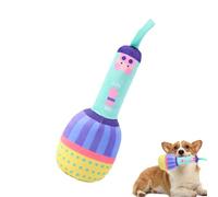 Jouets à mâcher pour chiots - Jouet à mâcher en forme de microphone de 12 cm, mâcheur flexible avec son en peluche doux | Jouet pour chiots d'intérieur et d'extérieur