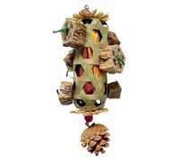 Jouets À Mâcher Pour Oiseaux - Panier De Recherche De Nourriture Pour Perroquet En Bambou Naturel | Jouet À Mâcher Coloré Aux Noix De Maïs Et Aux Caramboles | Jeu Mental Intérieur Et Extérieur