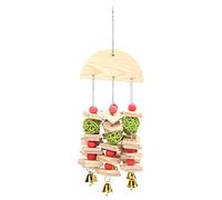 Jouets à mâcher pour Perroquet, Bloc de Construction pour Perroquet, Ficelle à ronger avec Boules de rotin et Perles colorées, Conception de Cloche, bûches de qualité supérieure,