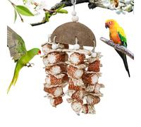 Jouets à mâcher pour perroquet - Épi de maïs naturel en coquille de noix de coco pour nichoir à oiseaux, jouets à suspendre pour cage à oiseaux, jouets pour calopsitte, conure, inséparable