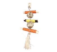 Jouets à mâcher pour perroquets, Coque de maïs sans Danger |Jouets Suspendus pour réduction de l'anxiété pour Oiseaux/Hamsters/Lapins |Jouets de Cage pour Petits Animaux (Sweet Bamboo Ball String)