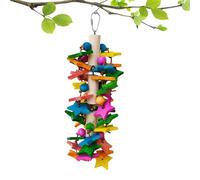 Jouets à mâcher pour perroquets : jouets d'oiseaux pour perroquets, bien-être de vos perroquets | Blocs en bois naturel - Jouet de relaxation avec crochet en métal pour activités