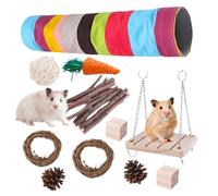 Jouets à mâcher pour petits animaux, jouets à mâcher pour dents d'Inde, bâtons en bois de hamster et tube d'Inde, jouets à mâcher pour les dents, tunnel pour petits animaux pour cochons d'Inde