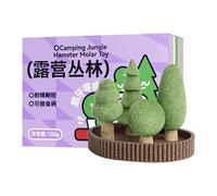 Jouets À Mâchouiller pour Animaux, Lot de 5 Jouets à Mâcher Thème Jungle pour Hamster, Compagnon Ludique Décoratif, Solution de Soin Dentaire et Aménagement de Cage pour Rongeurs