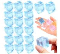 Jouets à presser, boule anti-stress glaçon 20 pièces 0.9 bloc de glace transparent en silicone flexible jouets à presser balles anti-stress jouet de soulagement portable pour bureau, fête, couleur al